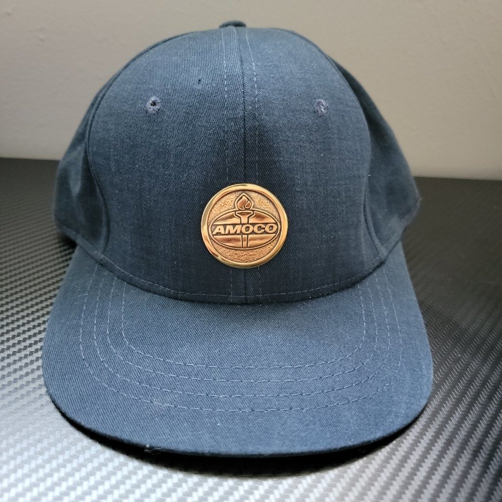 VTG BTS Made in USA AMOCO Oil Blue and Gold Adjustable Baseball Hat